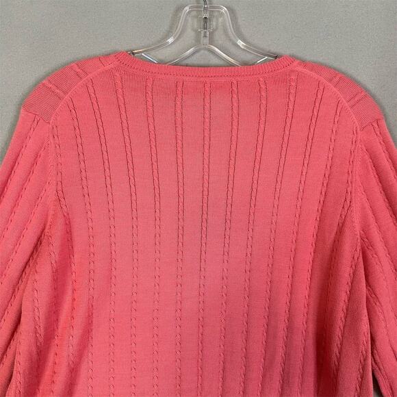 Brooks Brothers Cardigan Sweater Women Sz XL Cable Knit Casual Preppy Academicia - Picture 8 of 14